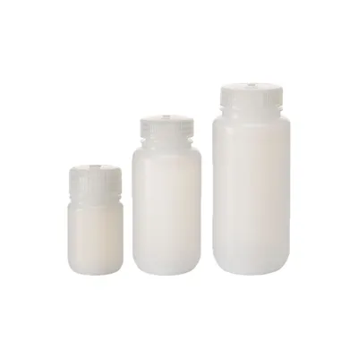 Nalgene BTL W/M LDPE, 8 oz 250 ml Wide Mouth Bottle, LDPE, PP Screw Cap, 250 ml, Part No. 2103-0008 - Image 1