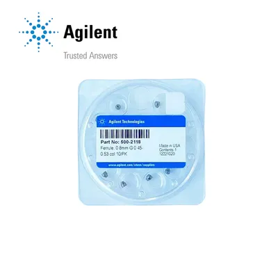 Agilent Ferrule, graphite, 0.8 mm id, for 0.45 mm to 0.53 mm columns, 10/pk, Part No. 500-2118 - Image 1