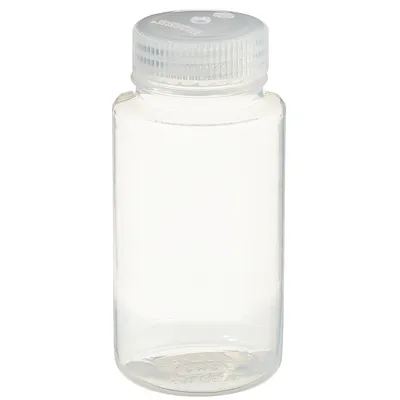 Nalgene BTL W/M PMP,8OZ 250ML Wide Mouth Bottle,PMP,PP Screw Cap,250ml, Part No. 2107-0008 - Image 1