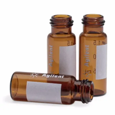 Agilent Autosampler Vials for HPLC & GC 2 mL Screw Top Vials & Screw Caps,Red PTFE/silicone,Blue,500/Pk, Part No. 5067-0205 - Image 2