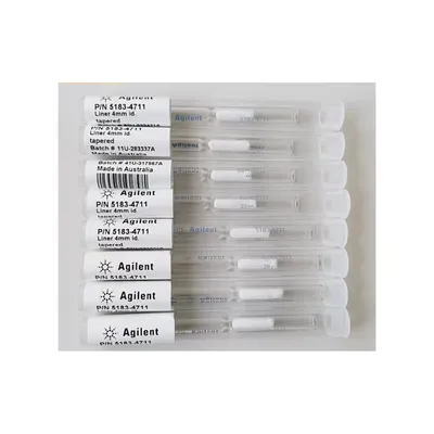 Agilent Inlet liner, split, single taper, glass wool, deactivated, Part No. 5183-4711 - Image 1