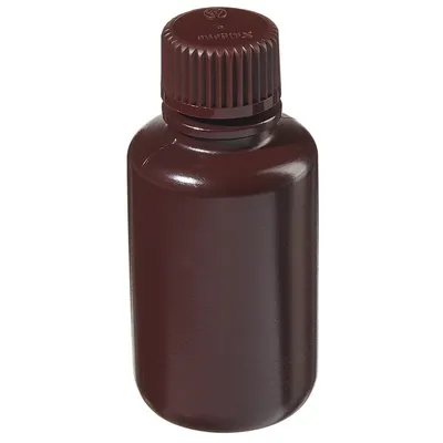 Nalgene BTL AMBR N/M HDPE, 8 oz (250 ml) Amber Narrow-Mouth Bottle, HDPE, Amber PP Screw Cap, 250 ml, Part No. 2004-0008 - Image 9