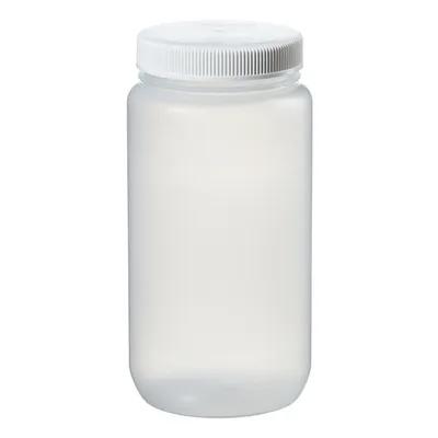 Nalgene BTL LRG W/M PP,1/2GAL 2L Large Wide Mouth Bottle,PP,White PP Screw Cap,2000ml, Part No. 2121-0005 - Image 1