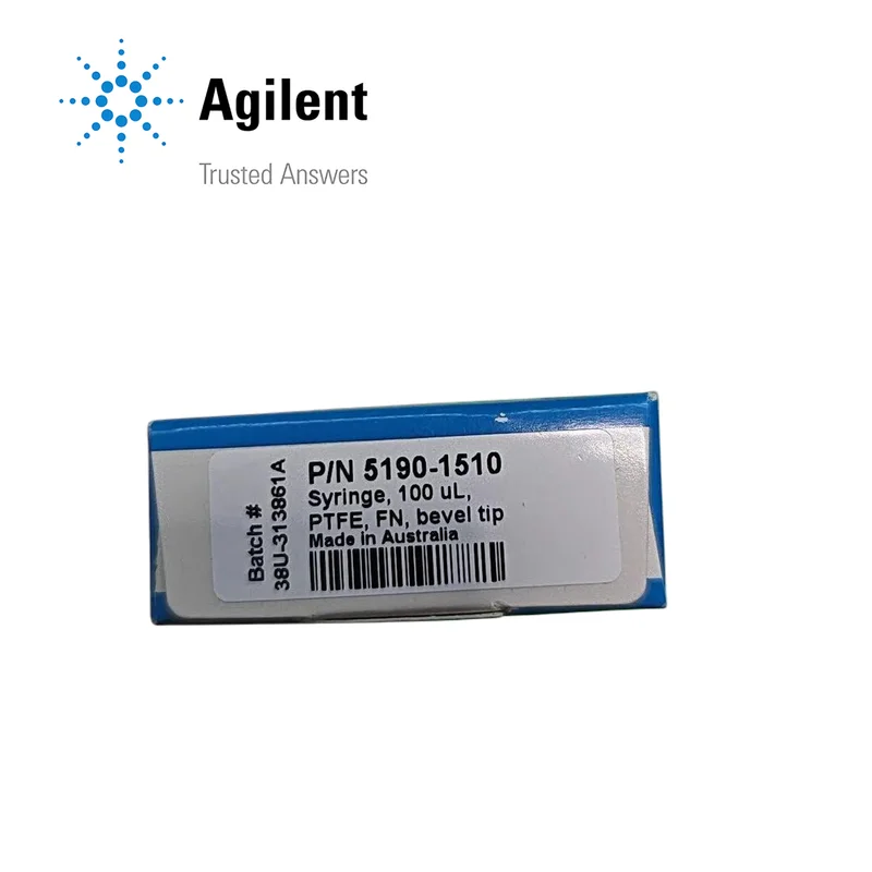 Agilent GC Manual Syringes, 50 mm, 25, Bevel, Fixed, 100 μL, PTFE, 1 Each, Part No. 5190-1510