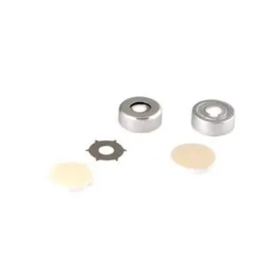 PerkinElmer PTFE/Silicone Septum (White, with Aluminum Crimp Cap), Part No. B0104241 - Image 1