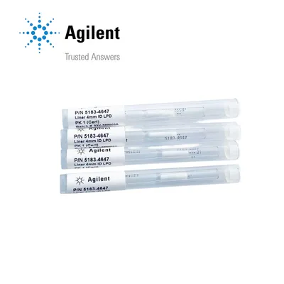 Agilent Inlet liner, split, single taper, glass wool, deactivated, low pressure drop, Part No. 5183-4647 - Image 1