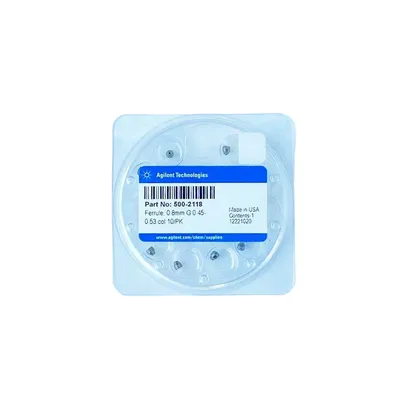 Agilent Ferrule, graphite, 0.8 mm id, for 0.45 mm to 0.53 mm columns, 10/pk, Part No. 500-2118 - Image 2