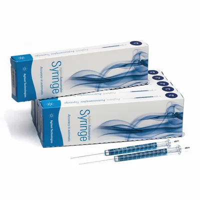Agilent GC Autosampler Syringes, 42 mm, 23, Cone, Fixed, 10 μL, 6 Pack, Part No. G4513-80202 - Image 1