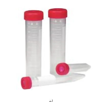 PerkinElmer Accessory: Conical Bottom Tube (with Red Flat Cap, 50 mL, Freestanding), Part No. B0193234 - Image 1